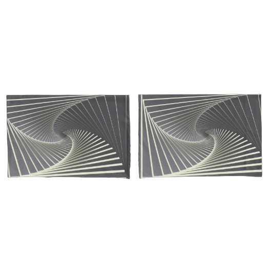 Graugelber Twirl Kissenbezug (Vorderseite-Set)