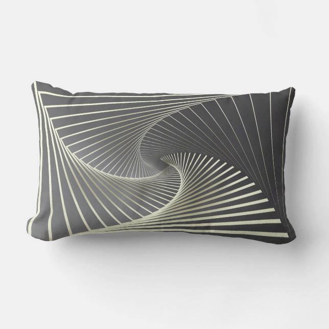 Graugelber Twirl Lendenkissen (Vorderseite)