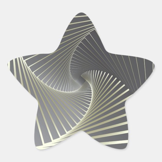 Graugelber Twirl Stern-Aufkleber (Vorderseite)