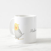 Graugelbes Cockatiel Niedlicher Pet Bird Individue Kaffeetasse (Vorderseite Links)