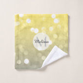 Graugelbes, funkelnd Bügel abstrakt Badhandtuch Set (Waschlappen)