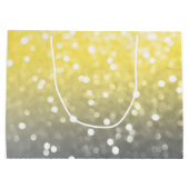 Graugelbes, funkelnd Bügel abstrakt Große Geschenktüte (Rückseite)