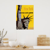Graugelbes New Yorker Reiseplakat Poster (Küche)
