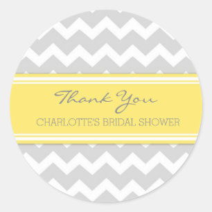 Graugelbes Zickzack Brautparty Vorzugstriche Runder Aufkleber