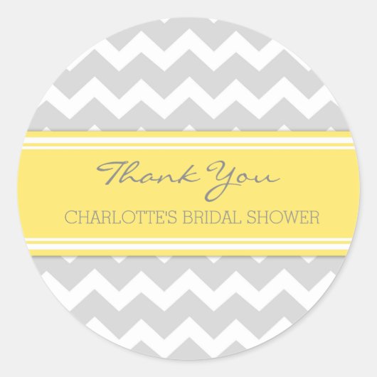 Graugelbes Zickzack Brautparty Vorzugstriche Runder Aufkleber (Vorderseite)