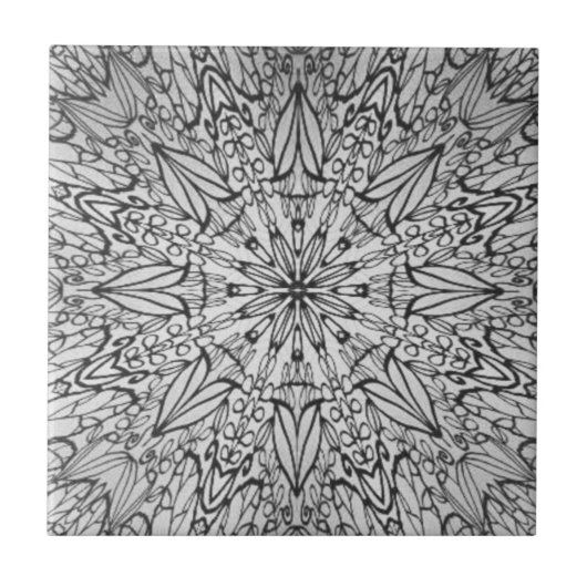 Graugeometrisches Kunstmuster Fliese (Vorderseite)