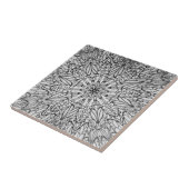 Graugeometrisches Kunstmuster Fliese (Seite)