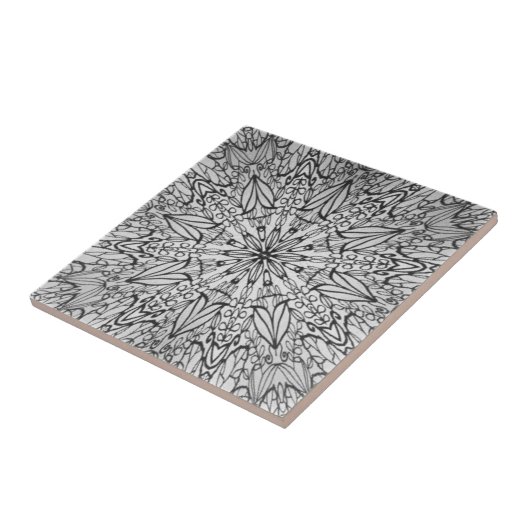 Graugeometrisches Kunstmuster Fliese (Seite)