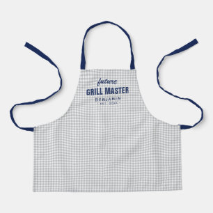 Graugingham zukünftiger Grillmeister personalisie Schürze