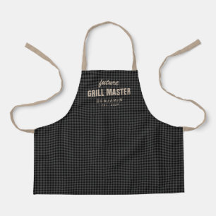 Graugingham zukünftiger Grillmeister personalisie Schürze