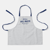 Graugingham zukünftiger Grillmeister personalisier Schürze (Vorderseite)