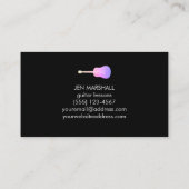 Graugitarre Silhouette auf Imitats iridescent Desi Visitenkarte (Rückseite)