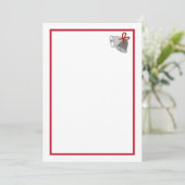 Grauglocken mit rotem Bandbild auf Wedite Invite Einladung (Stehend Vorderseite)