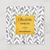 Graugold hübsche quadratische Visitenkarte (Vorderseite)