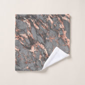 Graugold-Rose Marmor, modernes Design Badhandtuch Set (Waschlappen)