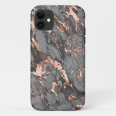 Graugold-Rose Marmor, modernes Design Case-Mate iPhone Hülle (Rückseite)