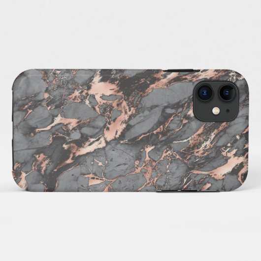Graugold-Rose Marmor, modernes Design Case-Mate iPhone Hülle (Rückseite (Horizontal))