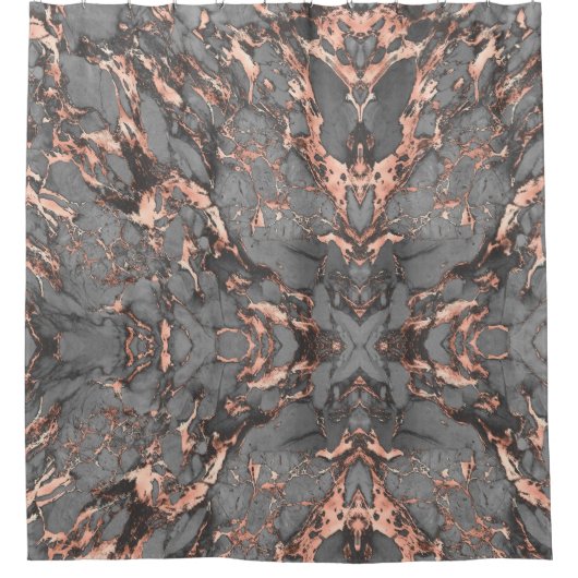 Graugold-Rose Marmor, modernes Design Duschvorhang (Vorderseite)