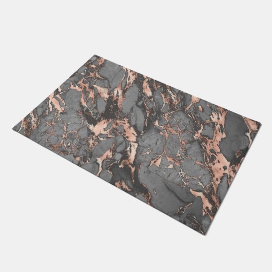 Graugold-Rose Marmor, modernes Design Fußmatte (Schrägansicht)