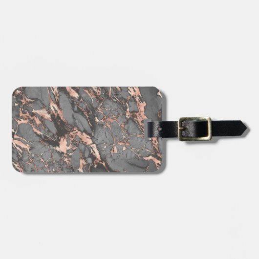 Graugold-Rose Marmor, modernes Design Gepäckanhänger (Vorderseite horizontal)