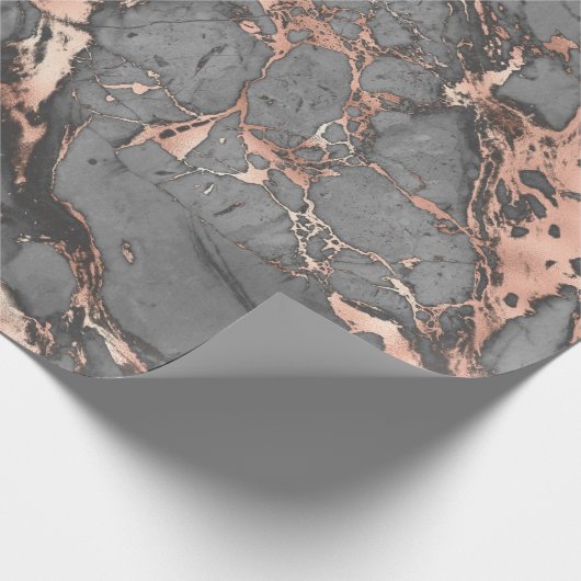 Graugold-Rose Marmor, modernes Design Geschenkpapier (Ecke)