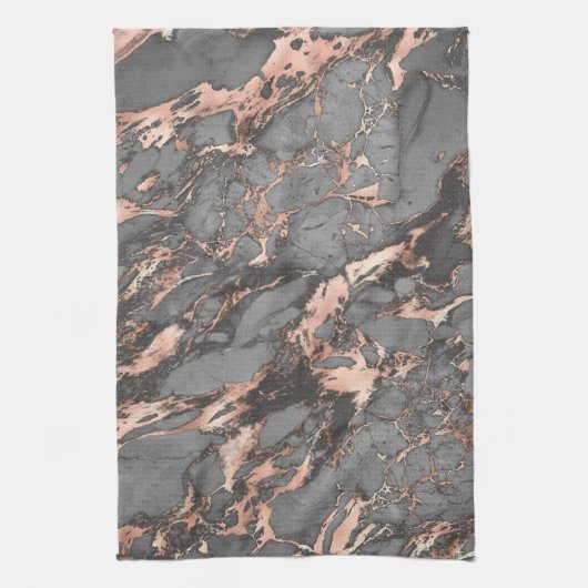Graugold-Rose Marmor, modernes Design Geschirrtuch (Vertikal)
