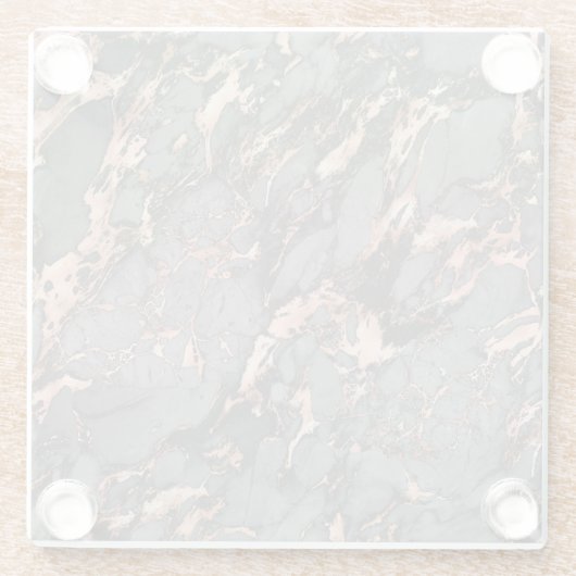 Graugold-Rose Marmor, modernes Design Glasuntersetzer (Rückseite)