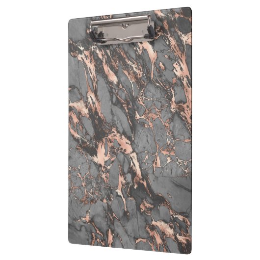 Graugold-Rose Marmor, modernes Design Klemmbrett (Links)