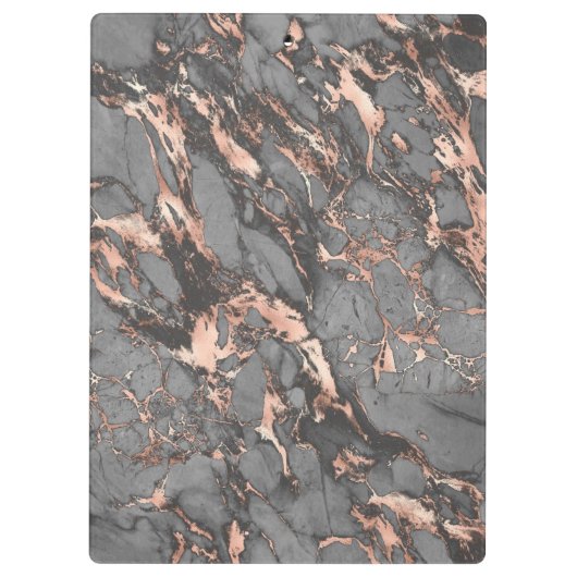 Graugold-Rose Marmor, modernes Design Klemmbrett (Rückseite)