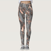 Graugold-Rose Marmor, modernes Design Leggings (Vorderseite)