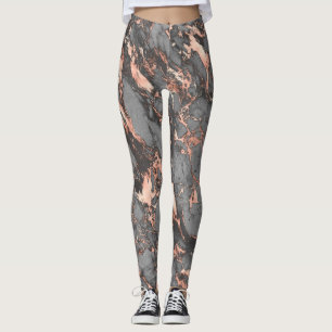Graugold-Rose Marmor, modernes Design Leggings