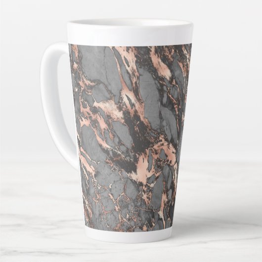 Graugold-Rose Marmor, modernes Design Milchtasse (Linke Ecke)