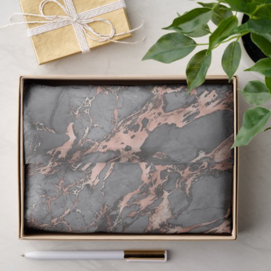 Graugold-Rose Marmor, modernes Design Seidenpapier (Geschenk)