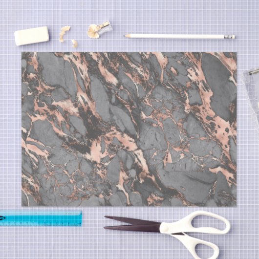 Graugold-Rose Marmor, modernes Design Seidenpapier (Handwerk)
