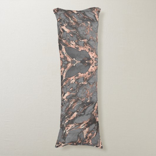 Graugold-Rose Marmor, modernes Design Seitenschläferkissen (Vorderseite Vertikal)