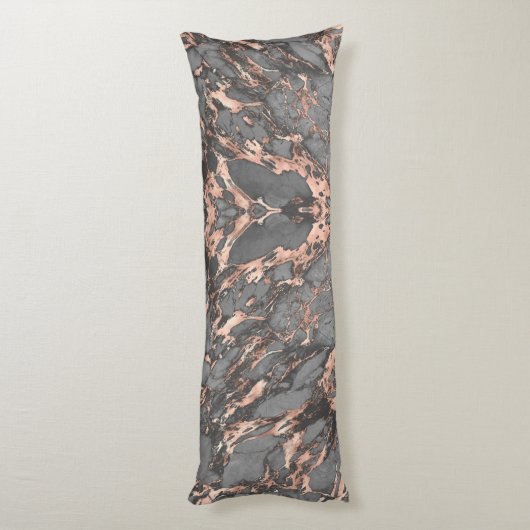 Graugold-Rose Marmor, modernes Design Seitenschläferkissen (Rückseite (Vertikal))