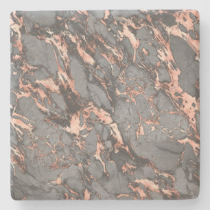 Graugold-Rose Marmor, modernes Design Steinuntersetzer