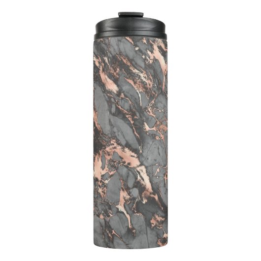 Graugold-Rose Marmor, modernes Design Thermosbecher (Vorderseite)