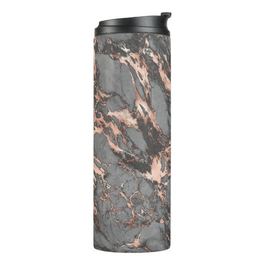 Graugold-Rose Marmor, modernes Design Thermosbecher (Nach links gedreht)