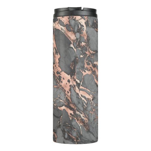 Graugold-Rose Marmor, modernes Design Thermosbecher (Rückseite)