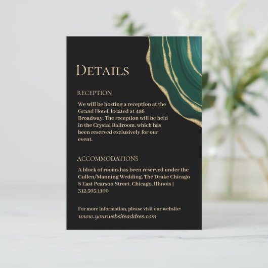 Graugoldagune schwarz begleitkarte (Stehend Vorderseite)