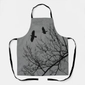 Graugothische Krähen und Baumszene Schürze (Vorderseite)