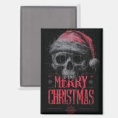 Graugothischer Schädel mit einer beängstigenden We Magnet (Vorderseite/Rückseite)