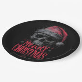 Graugothischer Schädel mit einer beängstigenden We Pappteller (Schrägansicht)