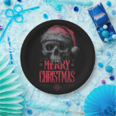 Graugothischer Schädel mit einer beängstigenden We Pappteller (Party)