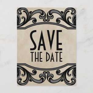 Graugotische Wirbel Save the Date Postkarte