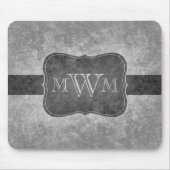 Graugraue Monogramm Mousepad (Vorne)