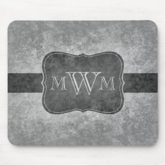 Graugraue Monogramm Mousepad