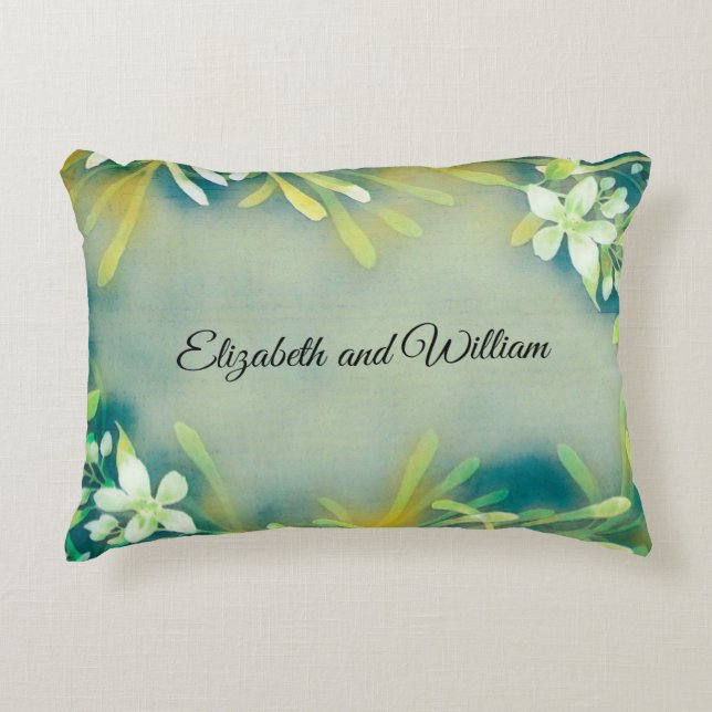 Graugraue tropische Pflanze mit individualisierbar Dekokissen (Vorderseite)