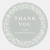 Graugrün Danke, dass ihr die Lichter erklingt Weih Runder Aufkleber (Vorderseite)